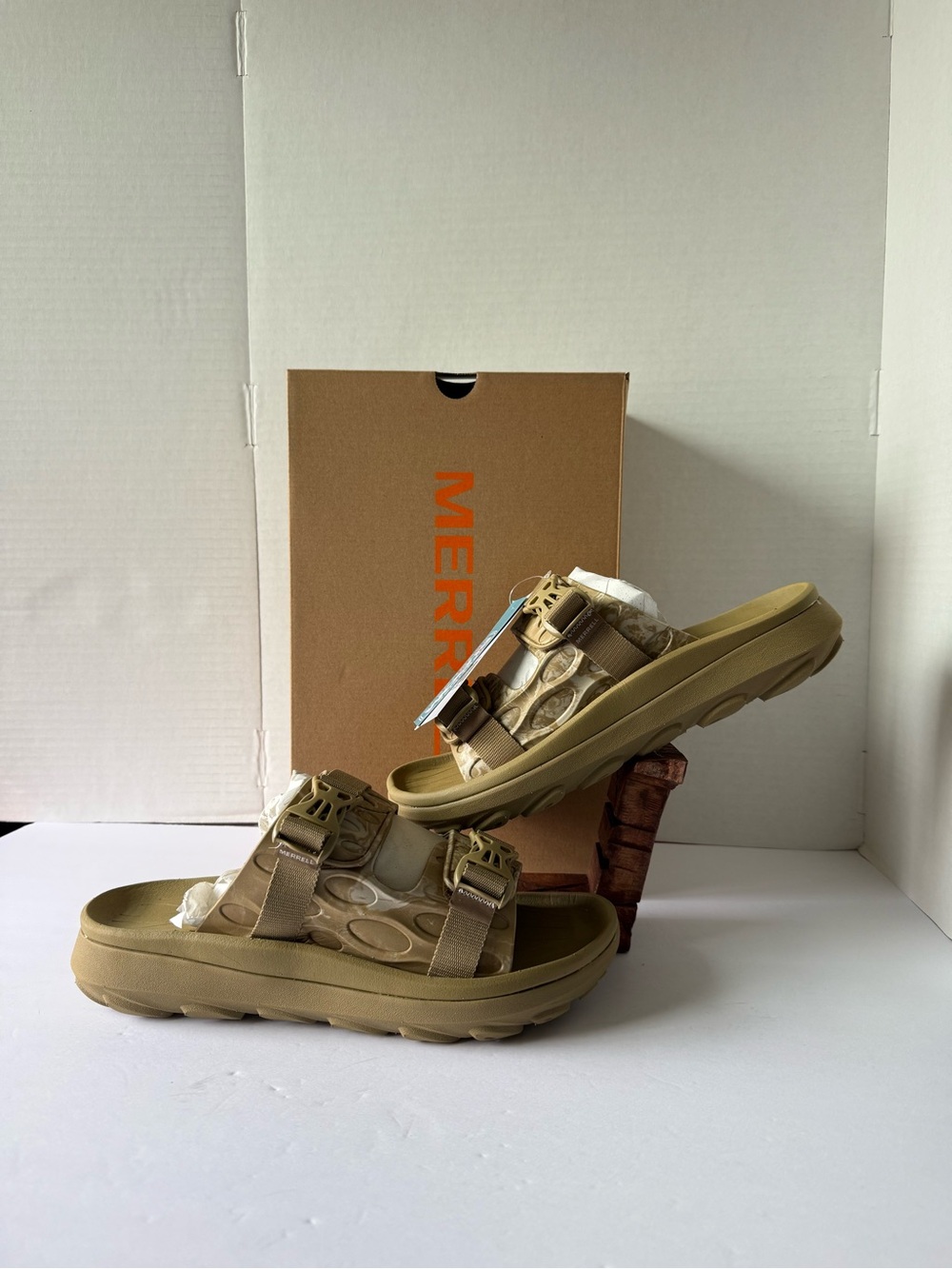 Merrell Hut Ultra Wrap Coyote Sandals J005315  Slip On White/multi Men’s 12 New